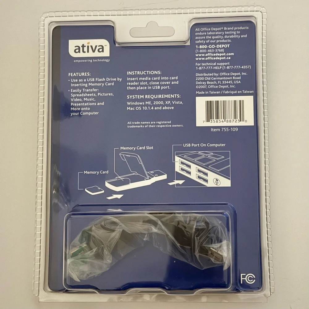 Ativa Blue and Black SD/MMC USB Drive
